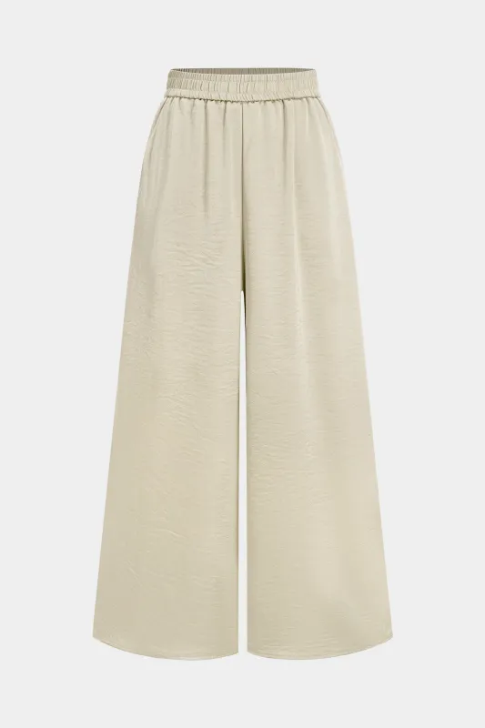 Satin High Waist Wide Leg Trousers sold by Micas