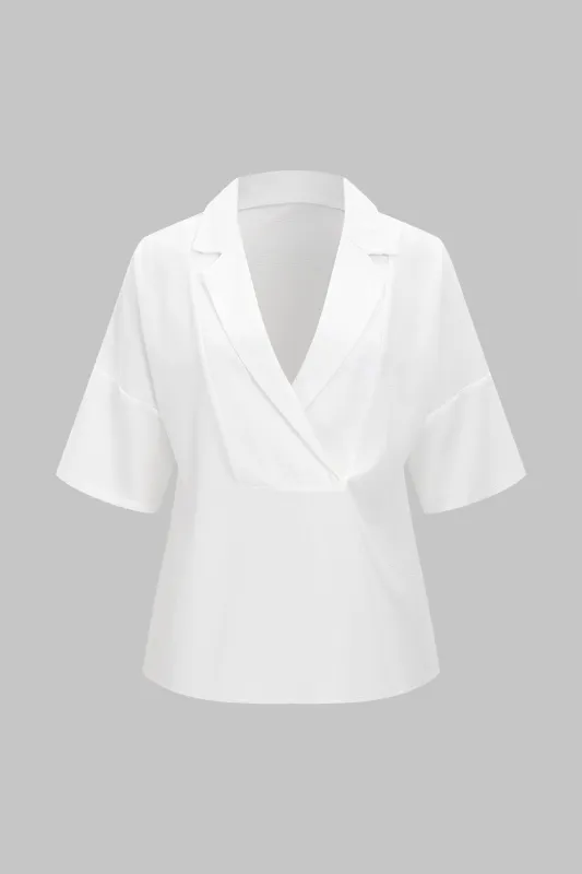 Solid Ruced Short-Sleeve Shirt sold by Micas