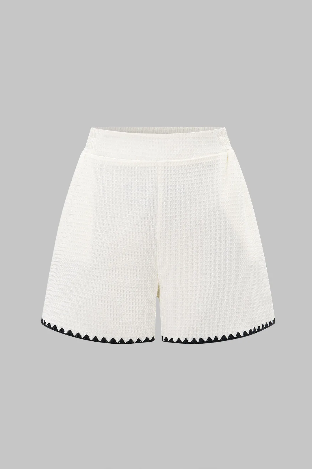 Texture Color-Block Piping Shorts sold by Micas