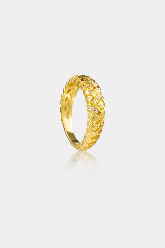 Metallic Diamond Twisted Ring sold by Micas