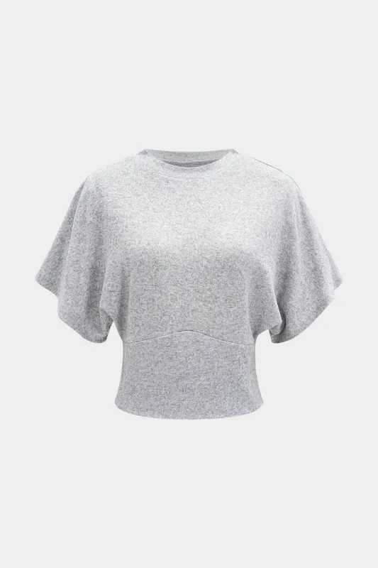 Knit Drop Shoulder Short-Sleeve Top sold by Micas