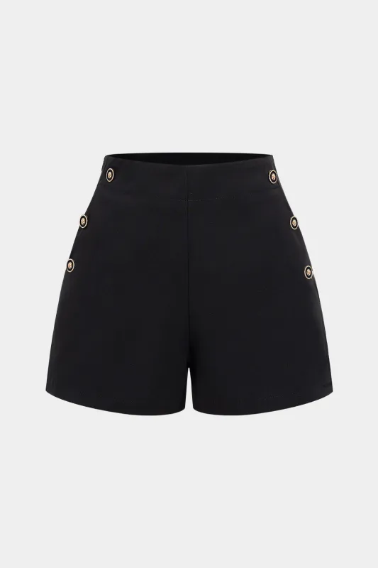 High Waist Button Decor Shorts sold by Micas