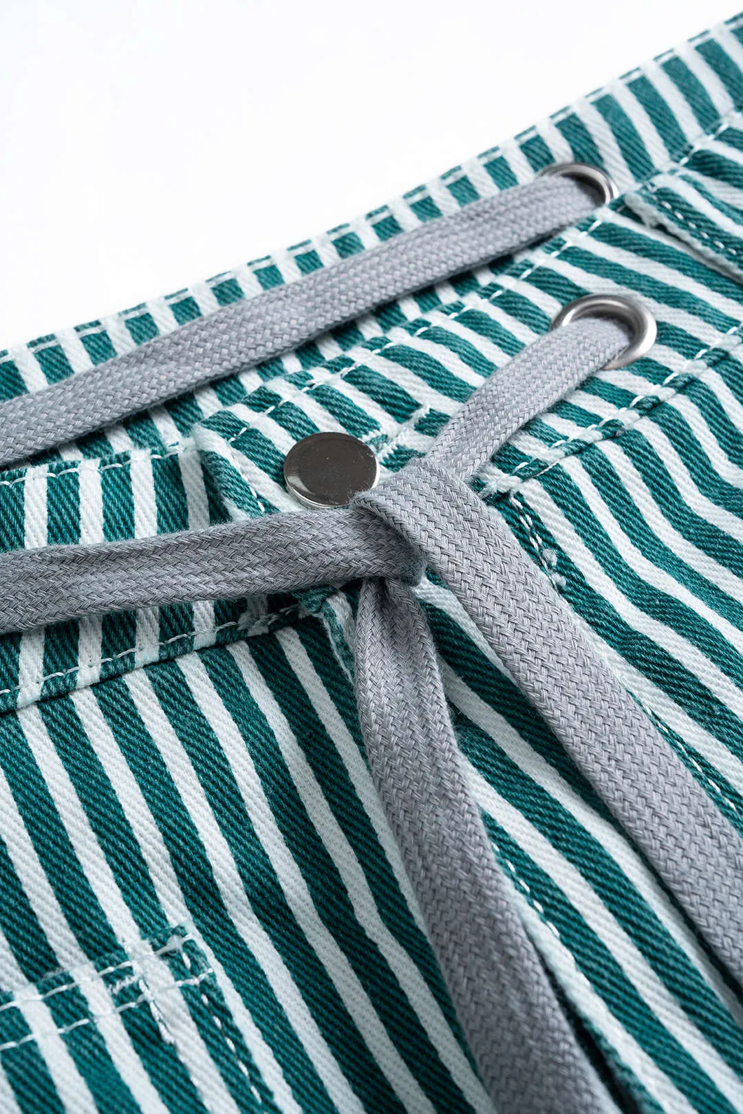 Stripe Print Pocket Drawstring Barrel Trousers sold by Micas product image thumbnail 3