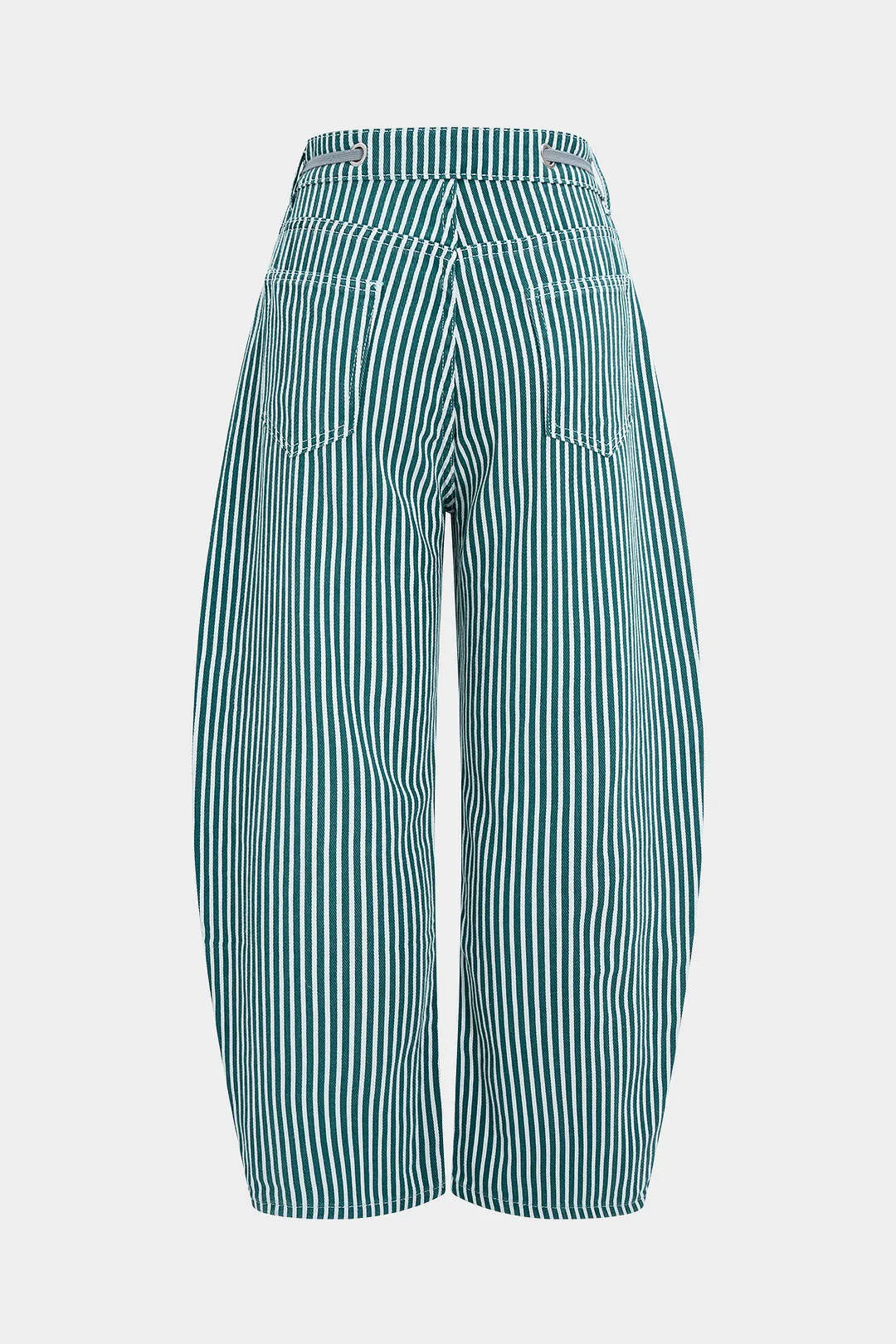 Stripe Print Pocket Drawstring Barrel Trousers sold by Micas product image thumbnail 2
