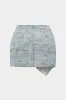 Plus Size Abstract Print Chiffon Metallic Decor Ruched Zipper Skirt sold by Micas