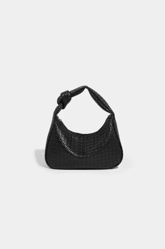 Faux Leather Woven Handheld Clutch Bag sold by Micas