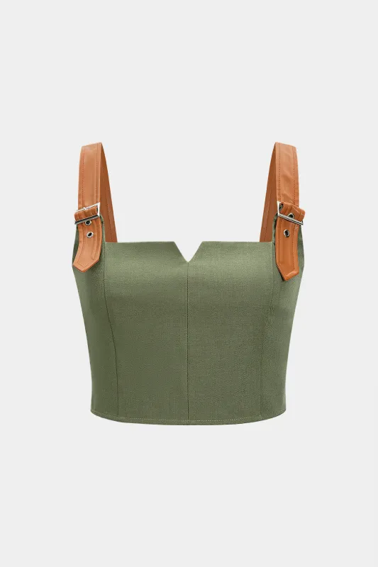 Patchwork Zipper Cami Top sold by Micas