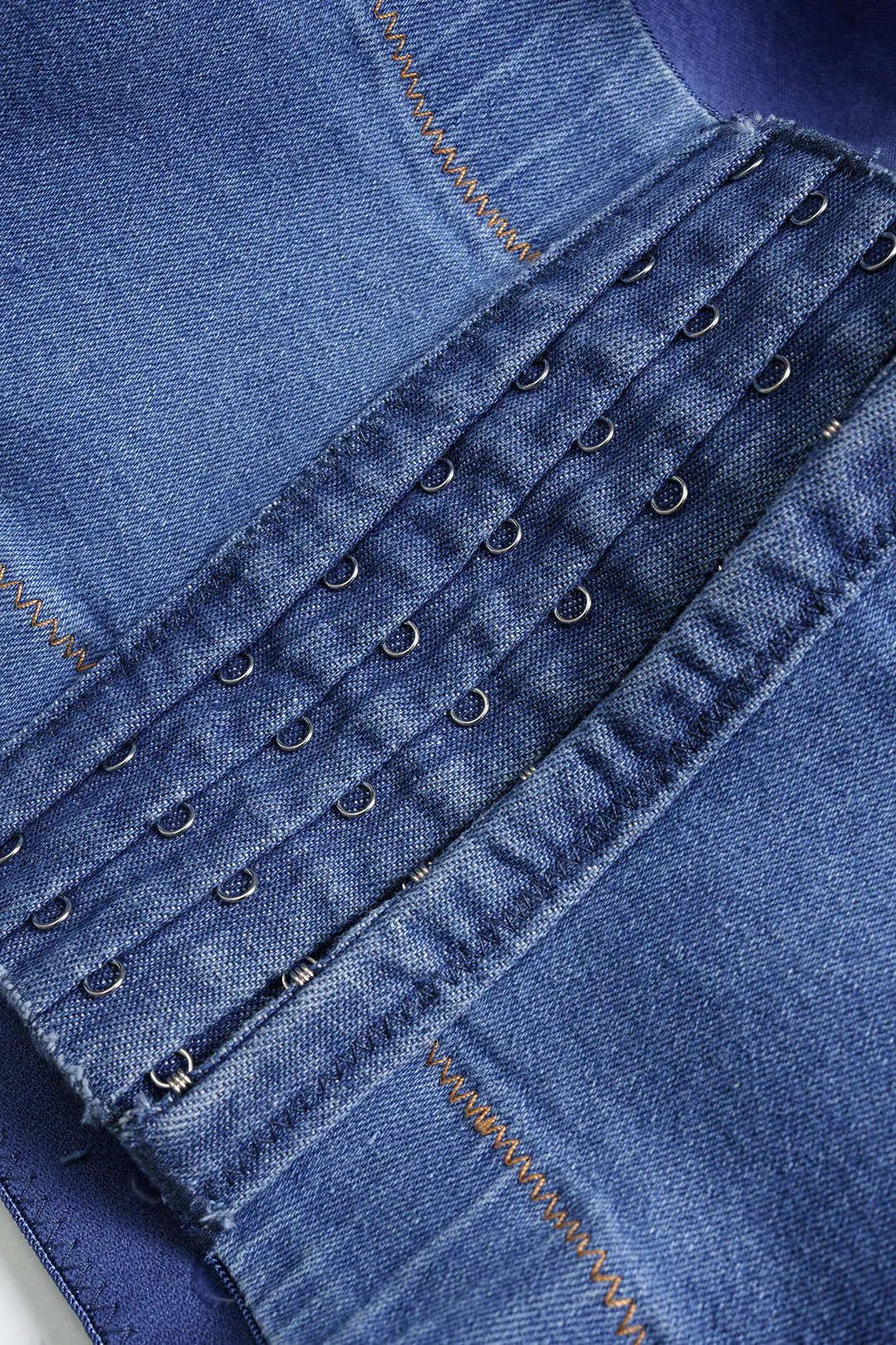 Denim Metallic Pearls Decor Tube Top With Detachable Strap sold by Micas product image thumbnail 5