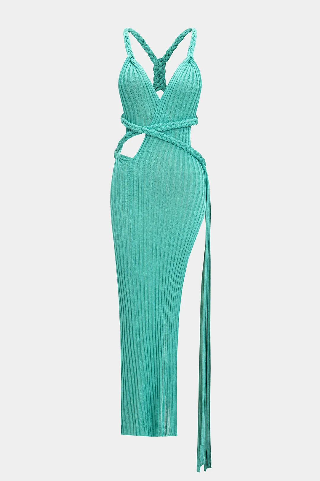 Knit Cut Out Braided Slip Sleeveless Dress sold by Micas product image thumbnail 2