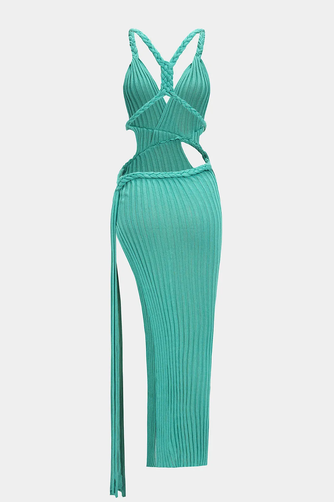 Knit Cut Out Braided Slip Sleeveless Dress sold by Micas product image thumbnail 3