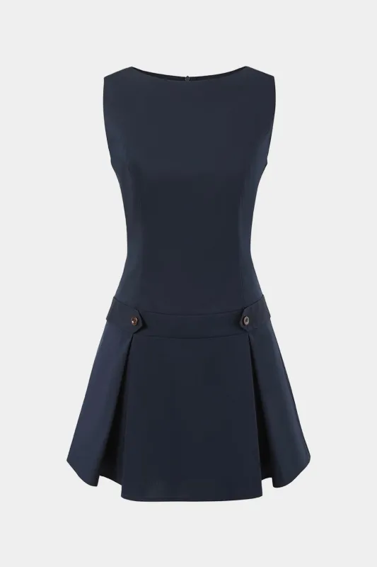Pleated Zipper Tank Sleeveless Mini Dress sold by Micas