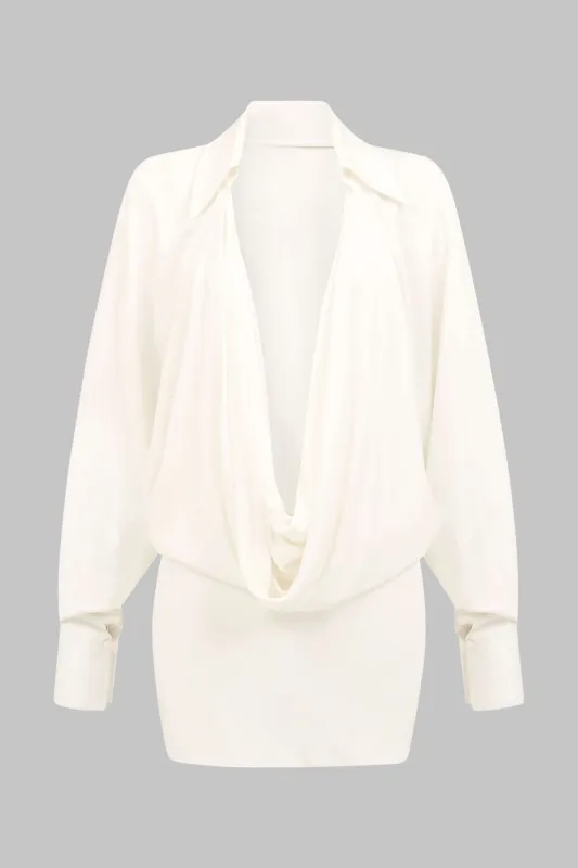 Cowl Neck Long Sleeve Mini Dress sold by Micas