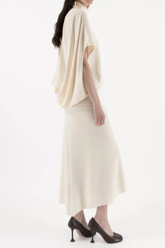 Ruched Batwing Short Sleeve Backless Maxi Dress sold by Micas