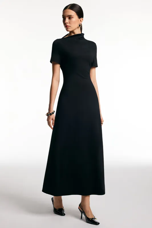 Zipper Short Sleeve Maxi Dress sold by Micas