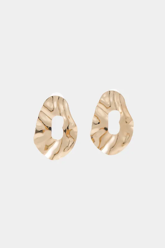 Metal Irregular Texture Earrings sold by Micas