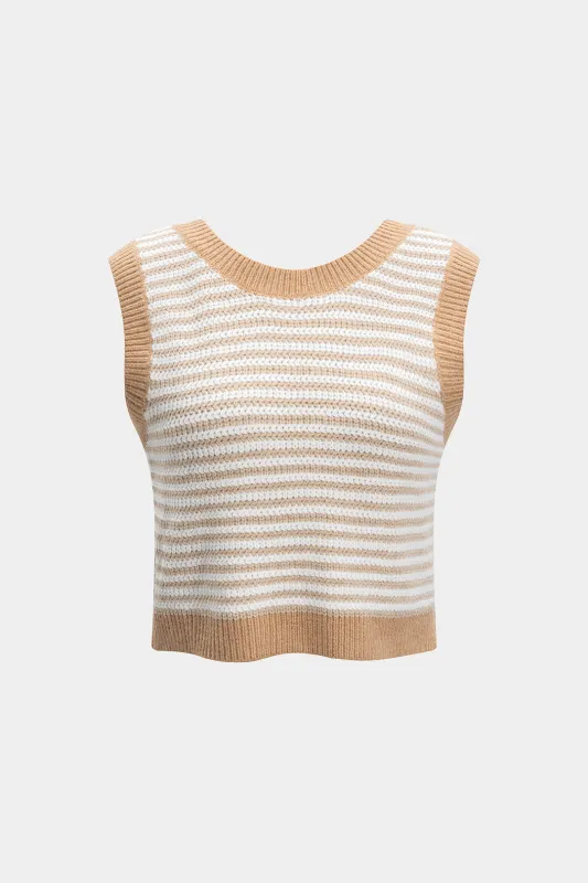 Knit Contrast Tie-Up Vest sold by Micas