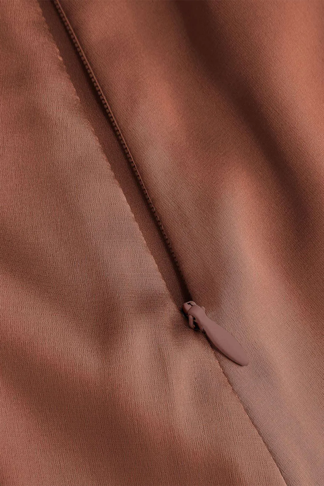 Satin Halter Neck Backless Ruched Cami Top And Pleated Zipper Skirt Set sold by Micas product image thumbnail 3