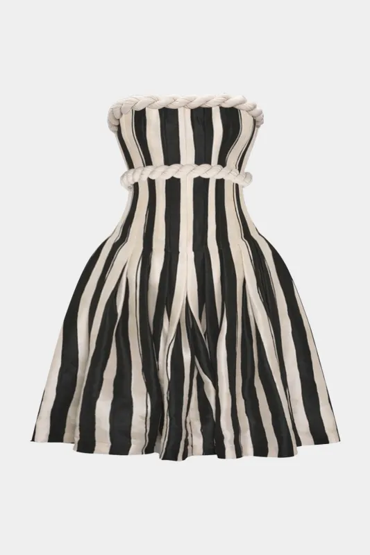 Stripes Print Twist Knot Strapless Sleeveless Mini Dress sold by Micas