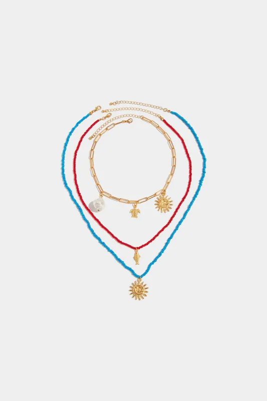 Metal Starfish Fish Tail Seashell Necklace sold by Micas