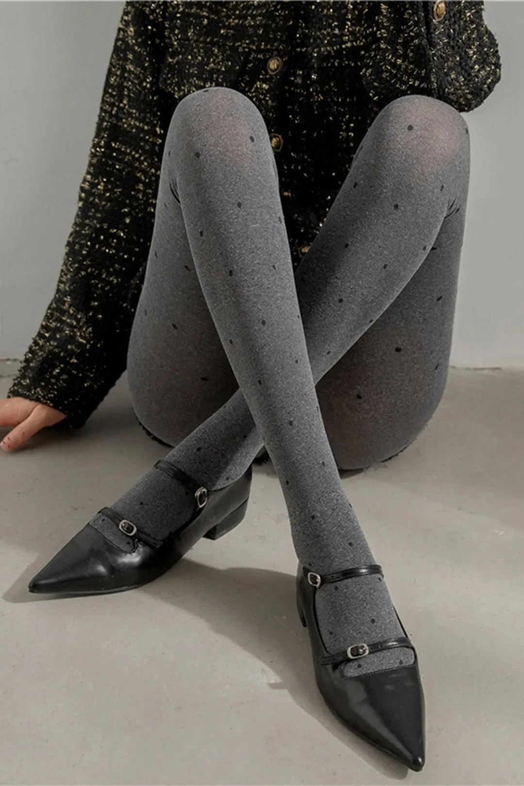 Heart Jacquard Polka Dot Tights sold by Micas