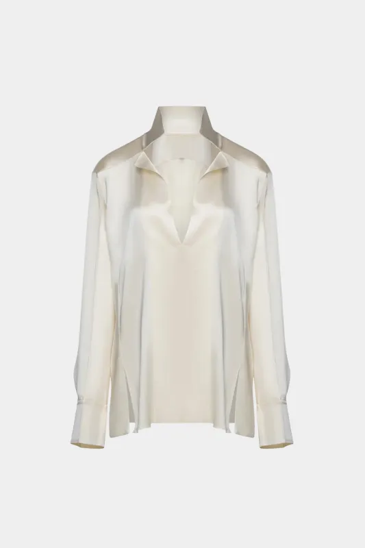 Solid Side Slit Long-Sleeve Shirt sold by Micas