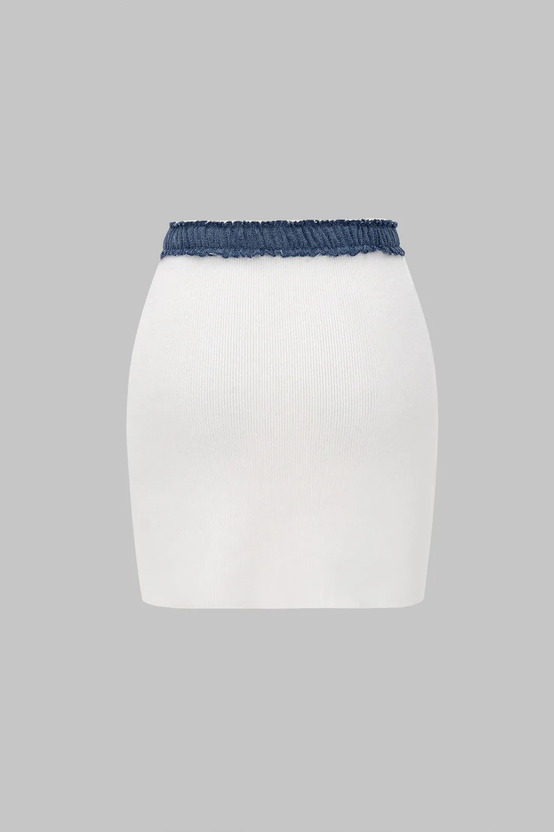 Knit Patchwork Split Mini Skirt sold by Micas product image thumbnail 2