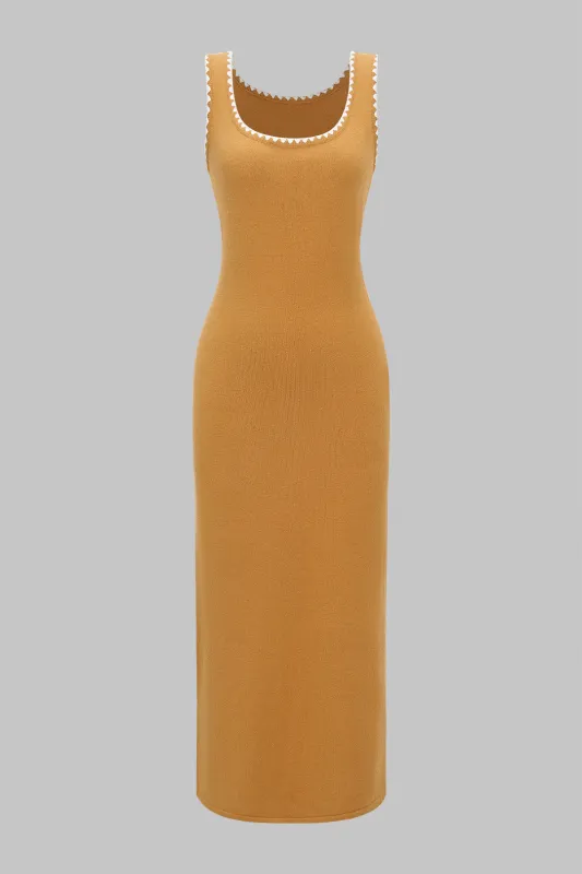 Knit Contrast Sleeveless Dress sold by Micas