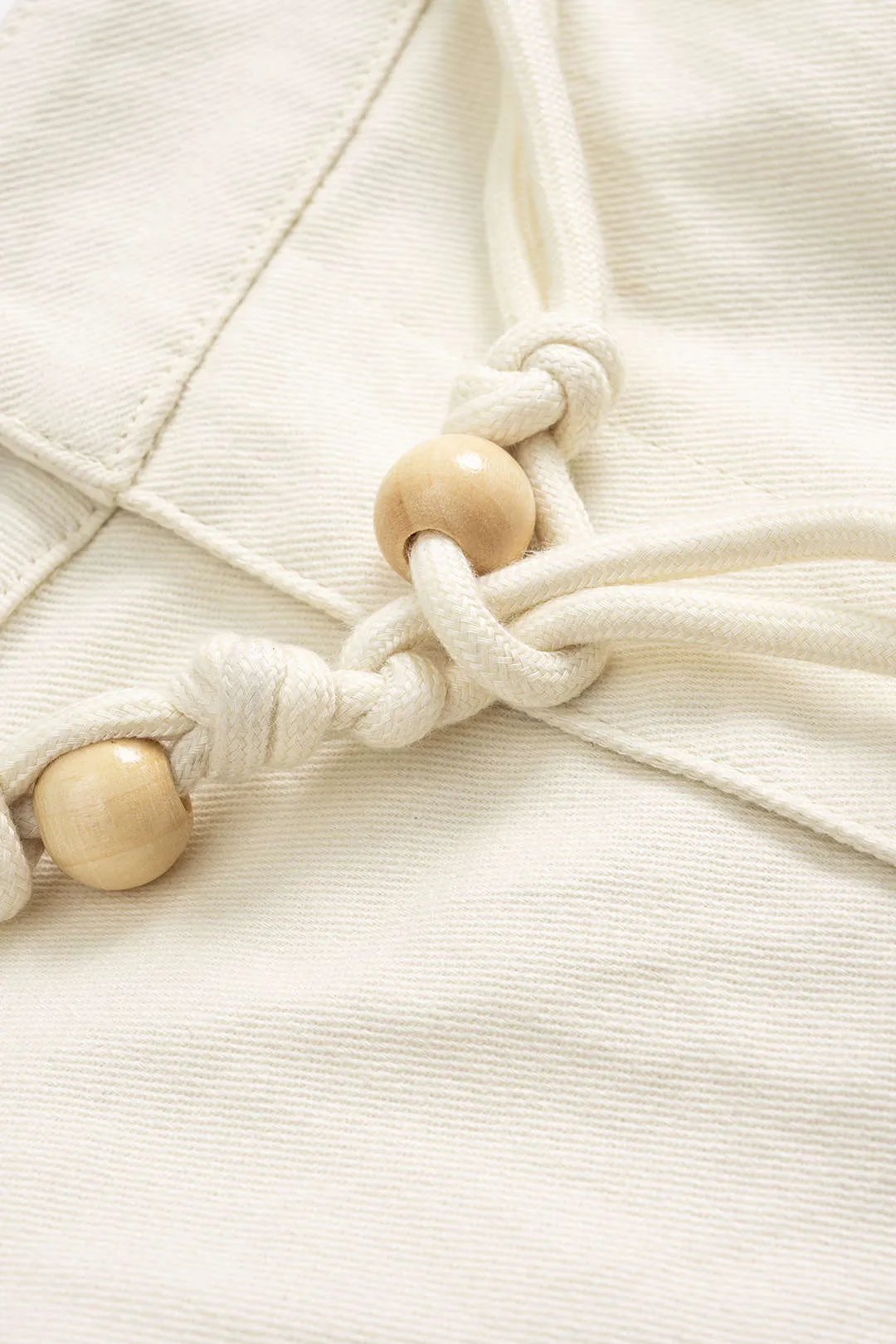 Linen Pocket High Waist Beaded Belted Shorts sold by Micas product image thumbnail 3