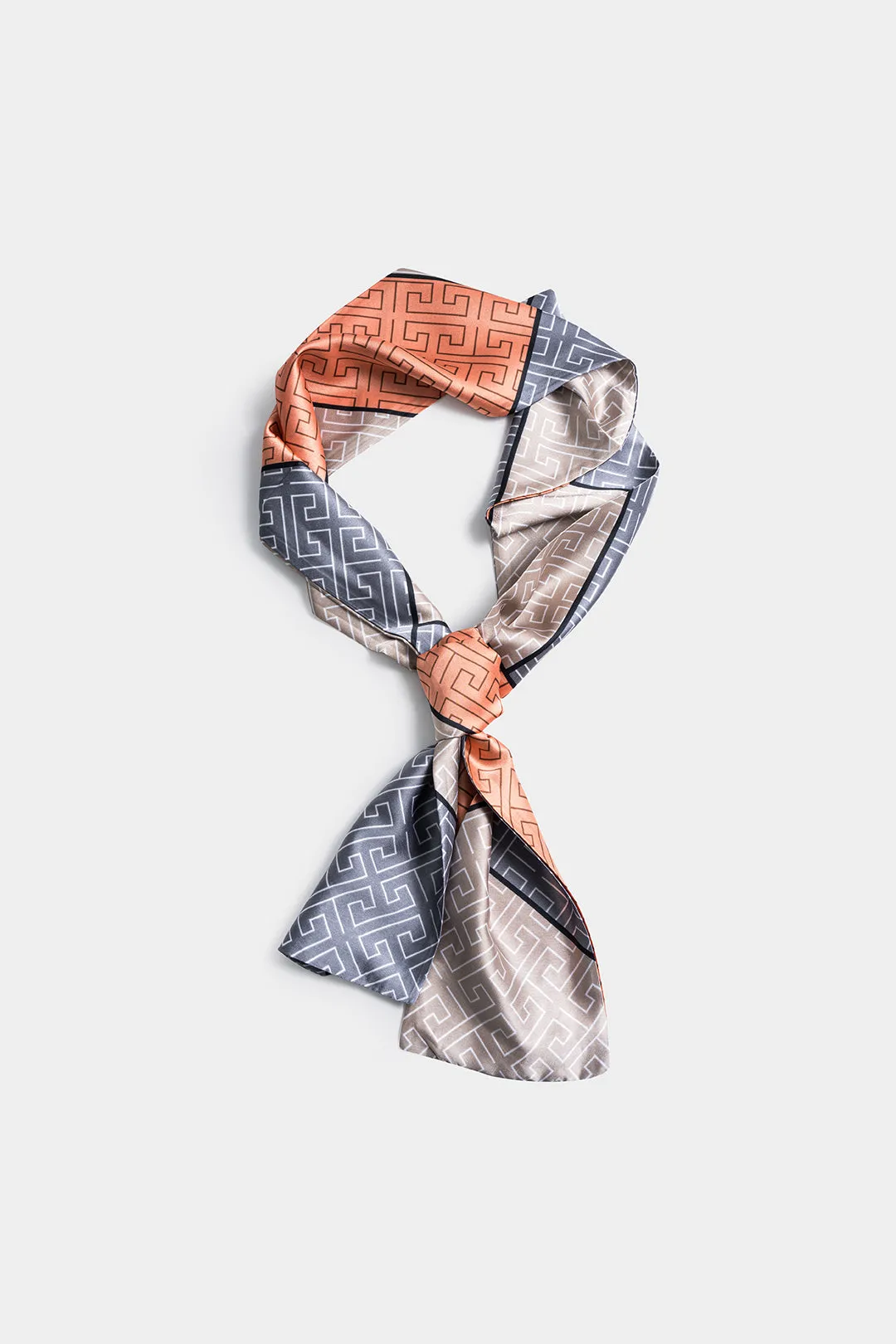 Silk Geometric Print Contrast Scarf sold by Micas product image thumbnail 4