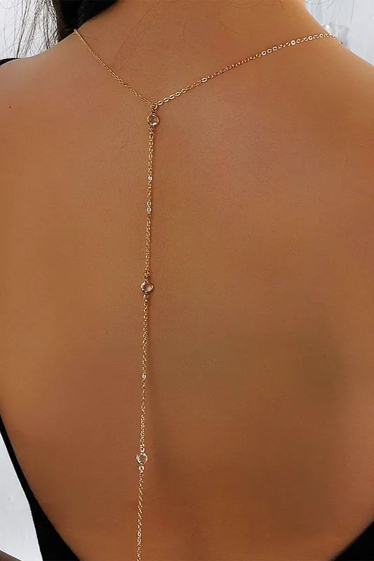 Rhinestone Tassel Back Body Chain sold by Micas