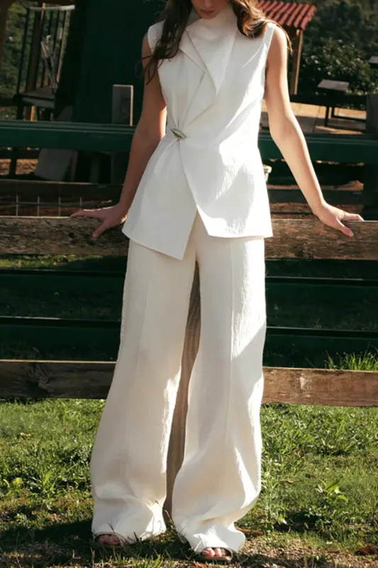 Jacquard Ruched Sleeveless Shirt sold by Micas