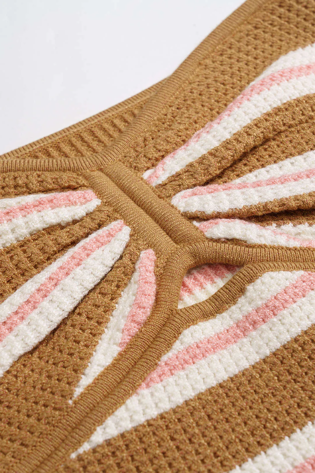 Knit Contrast Stripes Print Hollow Out Tube Top sold by Micas product image thumbnail 3