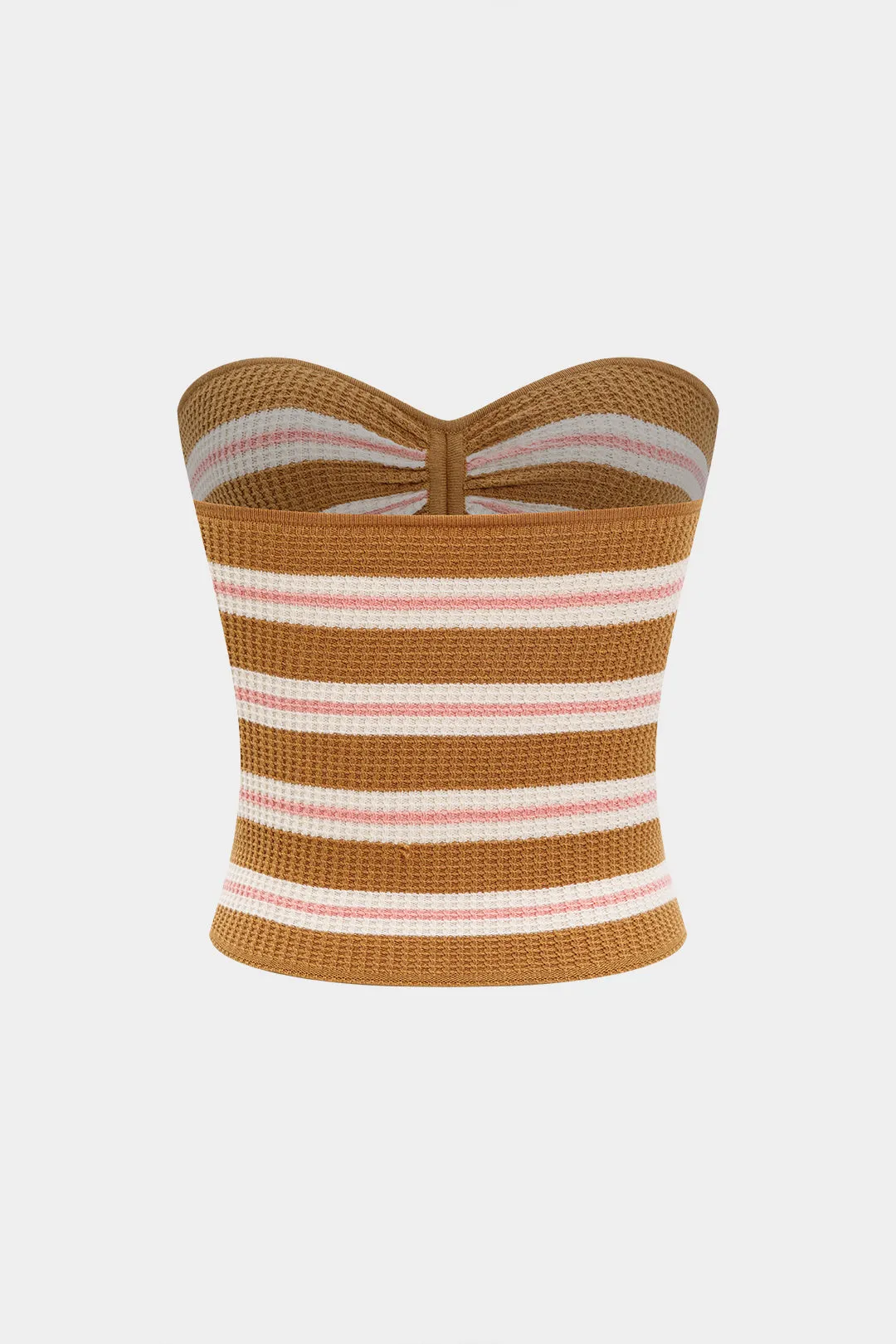 Knit Contrast Stripes Print Hollow Out Tube Top sold by Micas product image thumbnail 2