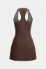 Solid V-Neck Sleeveless Mini Dress sold by Micas