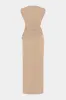 Twist Knot Asymmetrical Ruched Sleeveless Maxi Dress sold by Micas