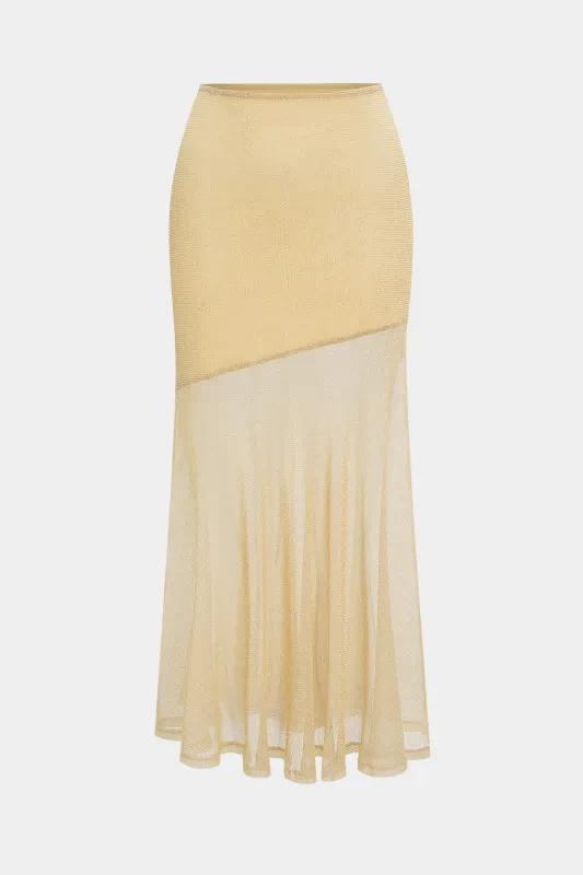 Asymmetrical Patchwork Pleated Skirt sold by Micas