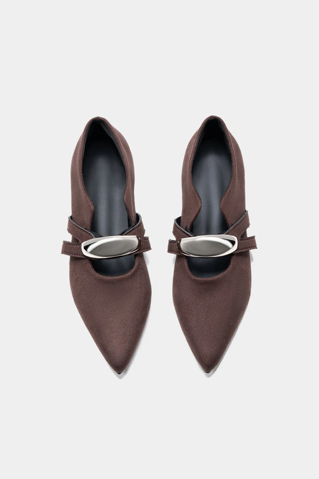 Metallic Buckle Pointed Flats sold by Micas product image thumbnail 2