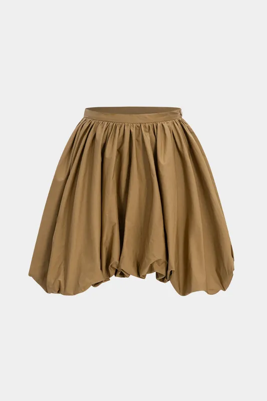 Solid Ruched Decorated Mini Skirt sold by Micas