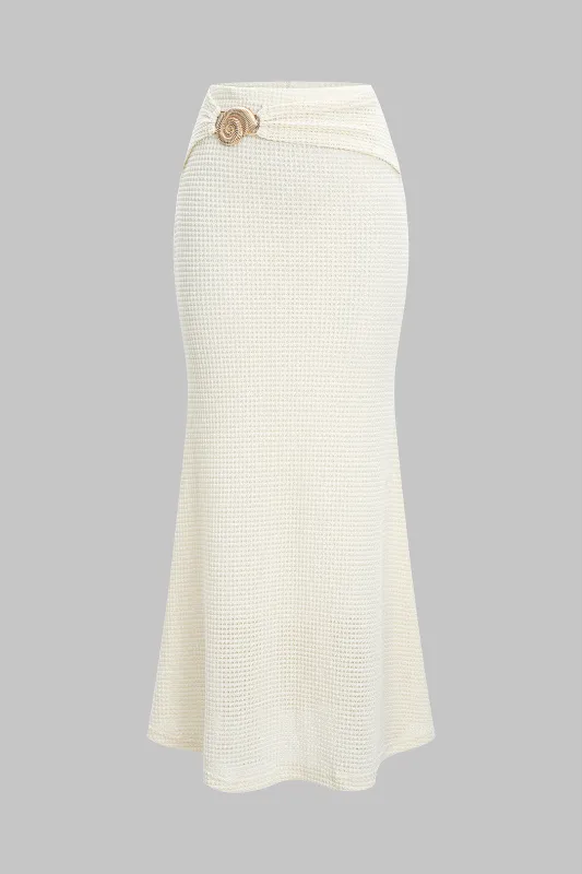 Knit Metallic Decor Mermaid Skirt sold by Micas