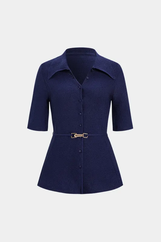 Knit Belted Cardigan sold by Micas