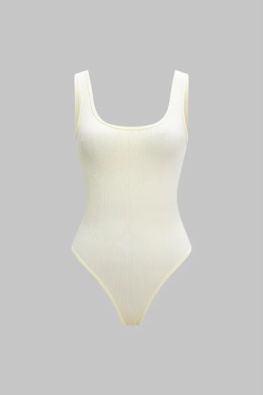 Basic Texture Sleeveless Bodysuit sold by Micas