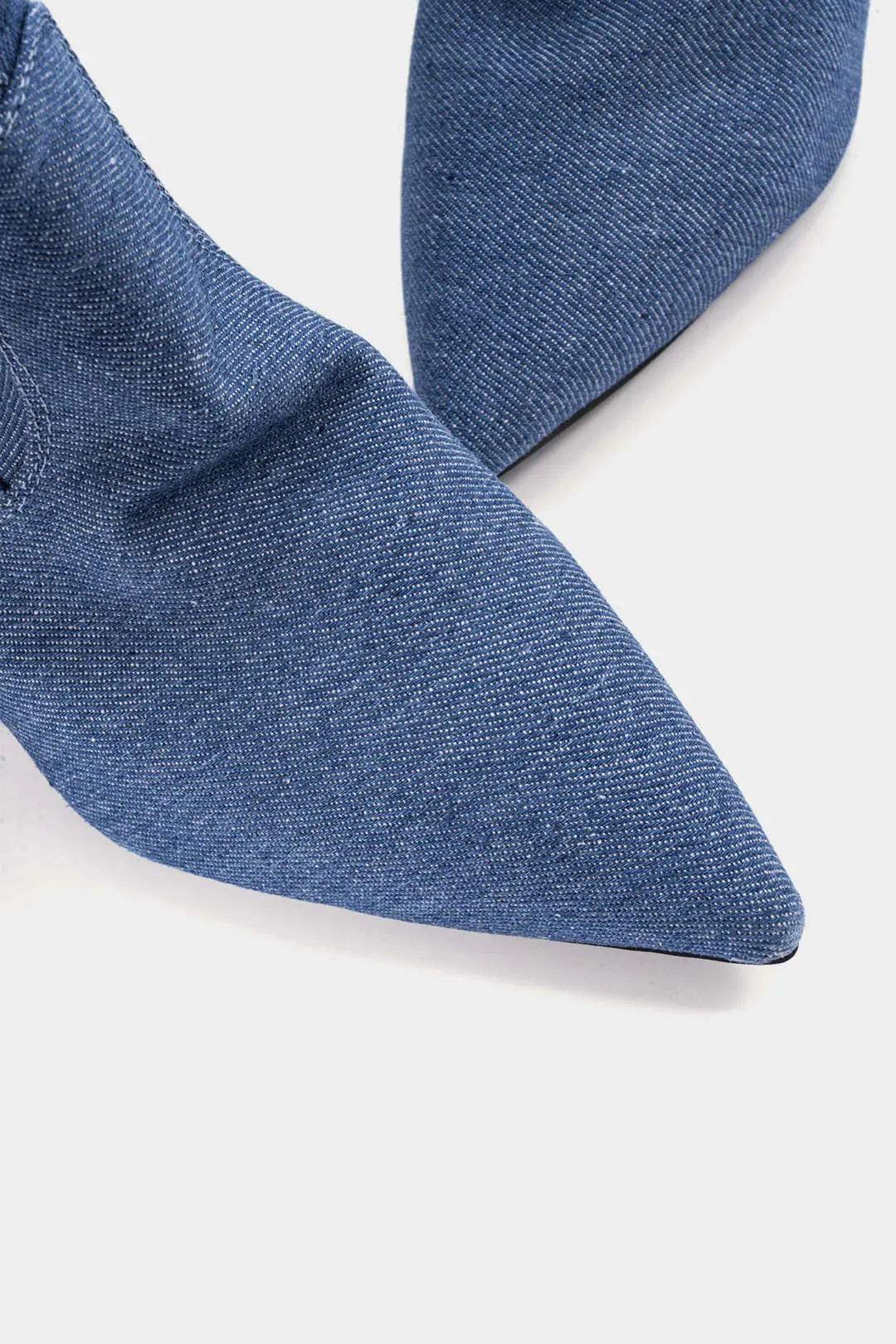 Denim Zipper Pointed Mid Calf Boots sold by Micas product image thumbnail 4