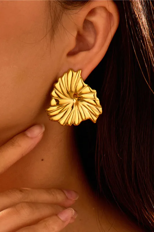 Metal Irregular Leaf Earrings sold by Micas