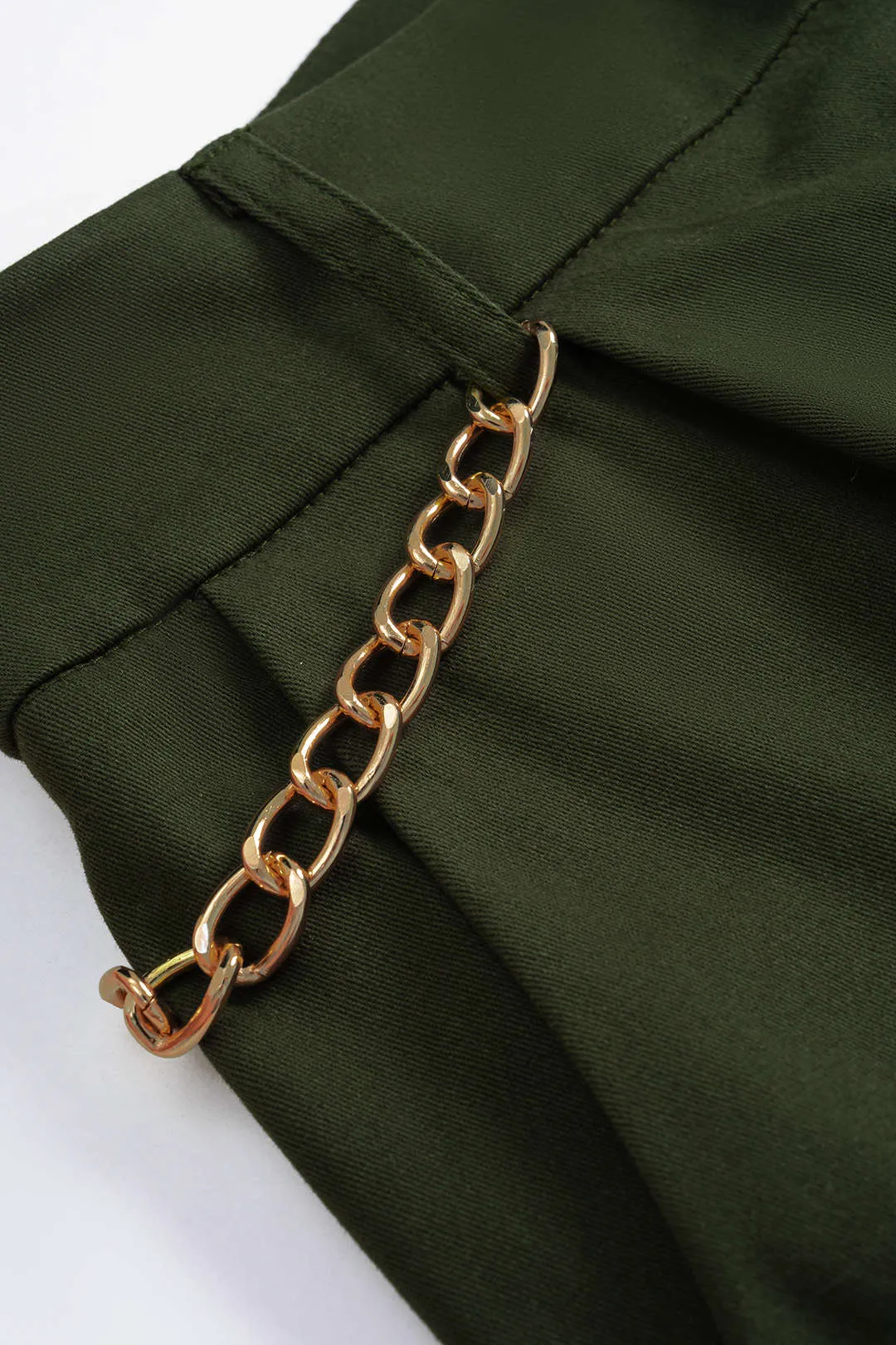 Ruched Metallic Chain Barrel Trousers sold by Micas product image thumbnail 3