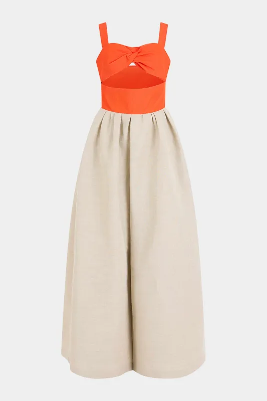 Contrast Cut Out Twist Knot Sleeveless Jumpsuit sold by Micas