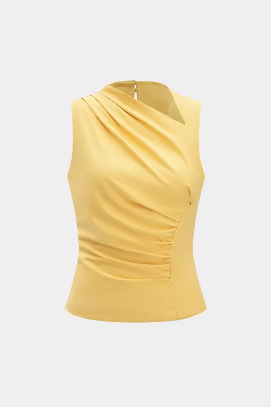 Pleated Asymmetrical Tank Top sold by Micas