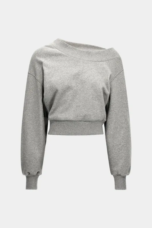 Asymmetrical Crossed Cut Out Long Sleeve Sweatshirt sold by Micas