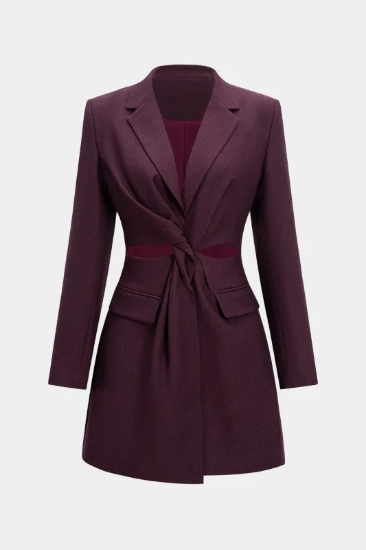 V-Neck Hollow Out Twist Knot Long Sleeve Midi Dress sold by Micas