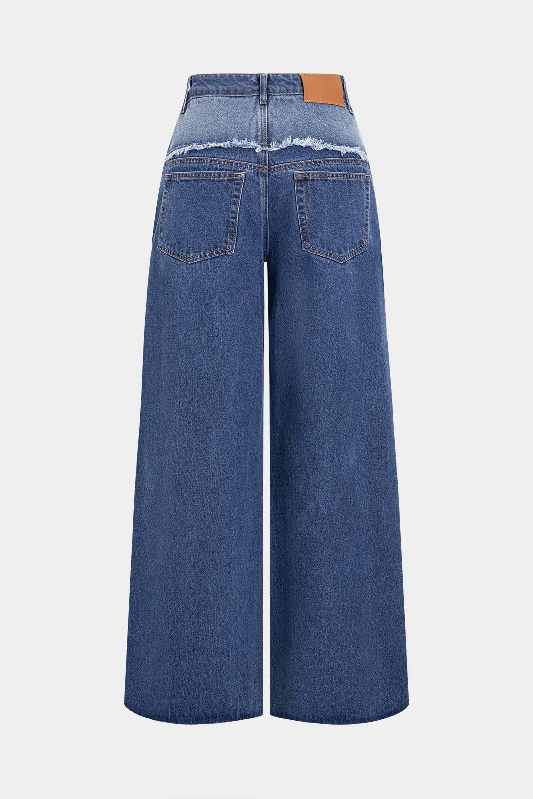 Denim Patchwork Straight Leg Jeans sold by Micas product image thumbnail 2