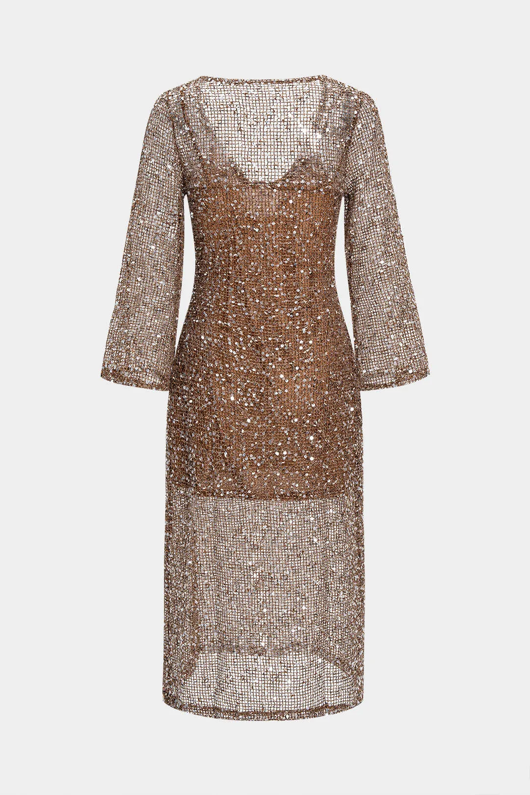 Sequin Cut Out Long Sleeve Maxi Dress sold by Micas product image thumbnail 2